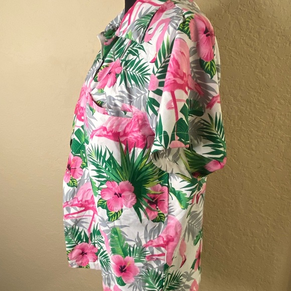 Aloha Set in‎ Lotus and Orchid women short sleeve funky button blouse summer - Picture 4 of 6